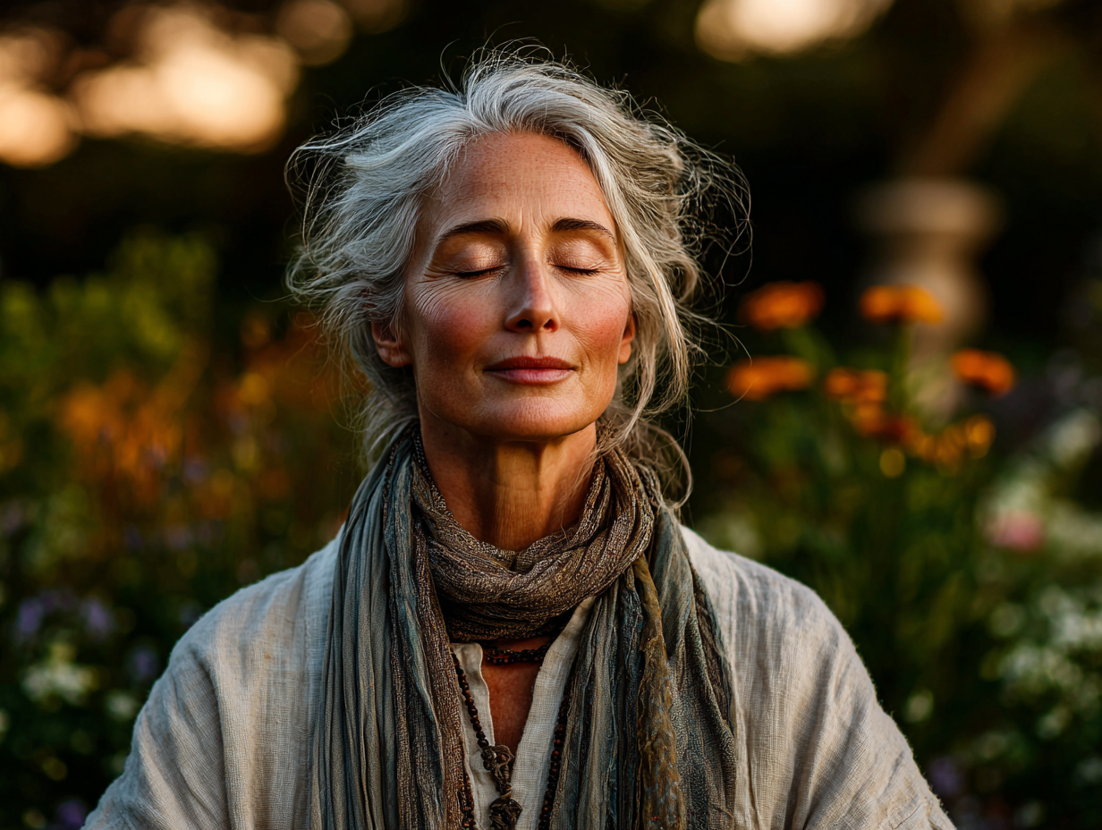 Starsze osoby uprawiające jogę w parku